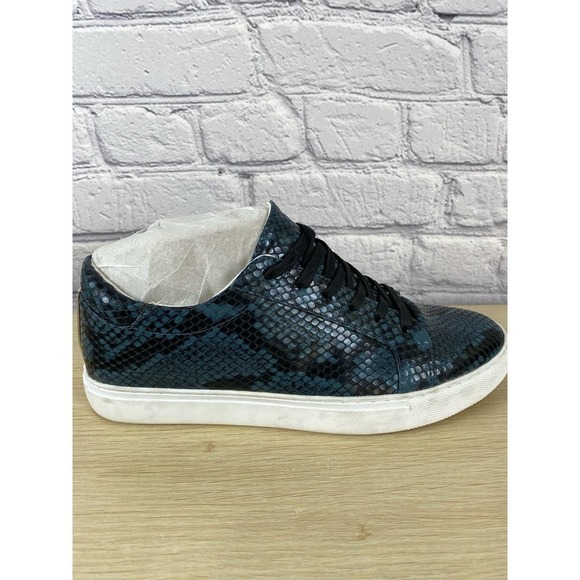 Kenneth Cole Blue Python Snakeskin Sneakers Shoes size 8.5 NWT Animal Print Shoe - Picture 5 of 13